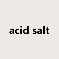 acid salt是什么意思