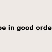 be in good order是什么意思
