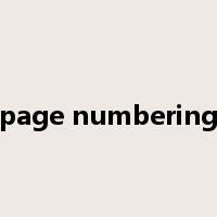 page numbering是什么意思