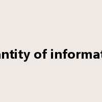 quantity of information是什么意思