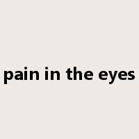 pain in the eyes是什么意思