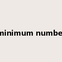 minimum number是什么意思