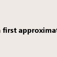 to a first approximation是什么意思