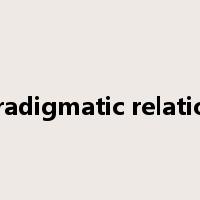 paradigmatic relations是什么意思