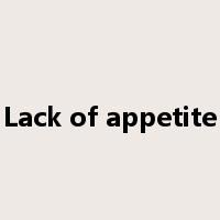Lack of appetite是什么意思