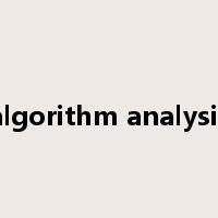 algorithm analysis是什么意思