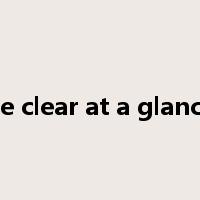 be clear at a glance是什么意思