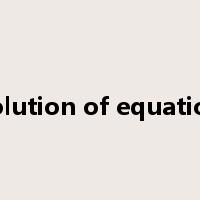 solution of equation是什么意思