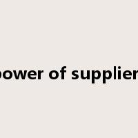 power of suppliers是什么意思