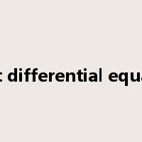 exact differential equation是什么意思
