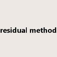 residual method是什么意思
