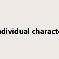 individual character是什么意思
