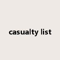 casualty list是什么意思