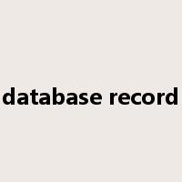 database record是什么意思