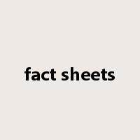 fact sheets是什么意思