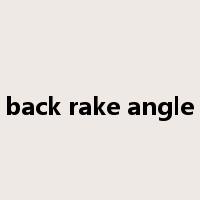back rake angle是什么意思