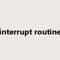 interrupt routine是什么意思