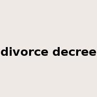 divorce decree是什么意思