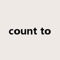 count to是什么意思