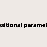 positional parameter是什么意思