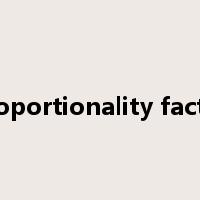 proportionality factor是什么意思