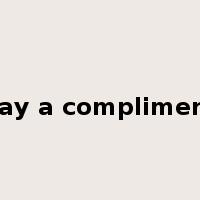 pay a compliment是什么意思