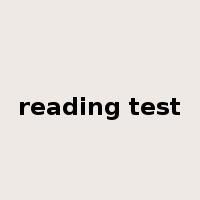 reading test是什么意思