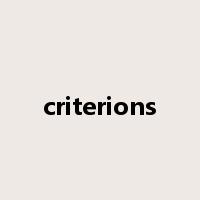 criterions是什么意思