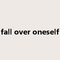 fall over oneself是什么意思