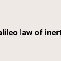 galileo law of inertia是什么意思