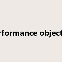 performance objective是什么意思