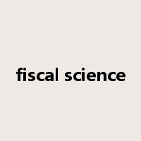 fiscal science是什么意思