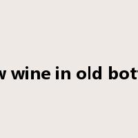 new wine in old bottles是什么意思