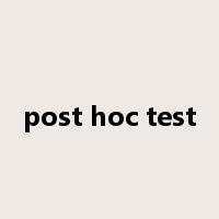 post hoc test是什么意思