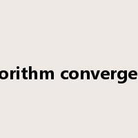 algorithm convergence是什么意思