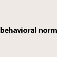 behavioral norm是什么意思