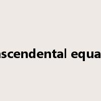 transcendental equation是什么意思
