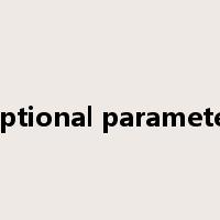 optional parameter是什么意思
