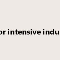 labor intensive industry是什么意思