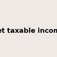 net taxable income是什么意思