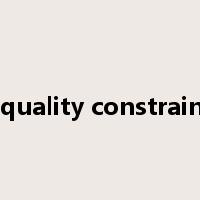 equality constraint是什么意思