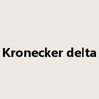 Kronecker delta是什么意思