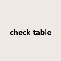 check table是什么意思