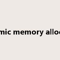 Dynamic memory allocation是什么意思
