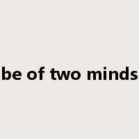 be of two minds是什么意思