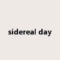 sidereal day是什么意思