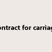 contract for carriage是什么意思