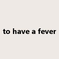 to have a fever是什么意思
