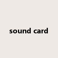 sound card是什么意思