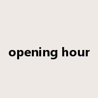 opening hour是什么意思